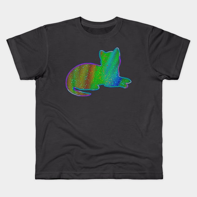 Neon cat Kids T-Shirt by Gavlart